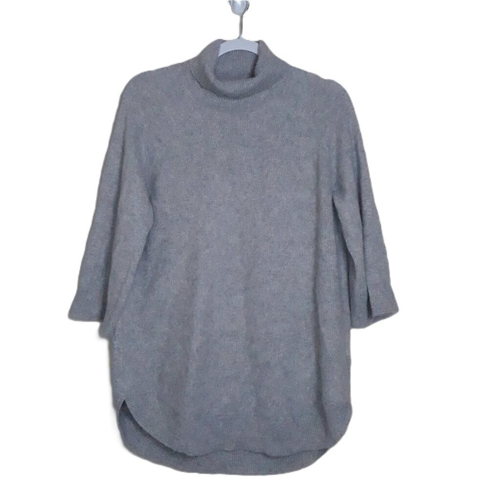 Soft by Naadam Gray Cashmere 3/4 Raglan Sleeve Sweater 1X